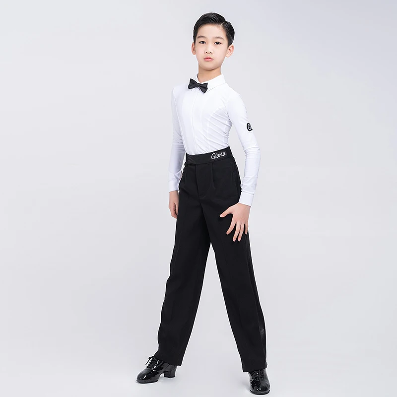 

New Latin Dance Costume Boys Standard Dance Competition Shirt Pants Children Ballroom Waltz Performance Training Clothes XH3005