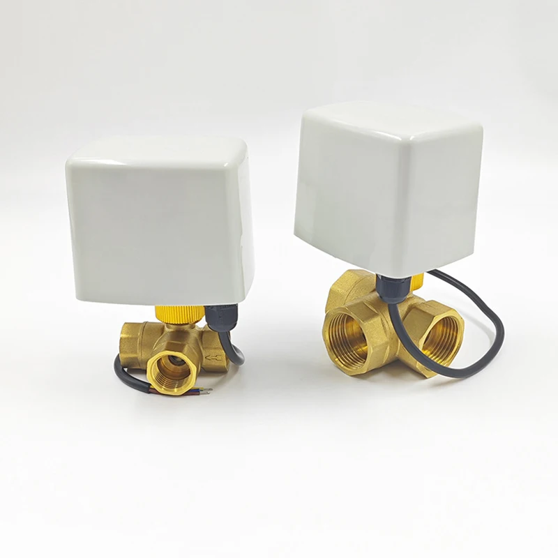 Acarps 3-Wege Motorisiertes Kugelventil 3-Draht 2-Steuerung T/L-Typ 1/2" 3/4" 1" 2" DN15-50 Messing HVAC Elektrisches Kugelventil 220V 24V 12V – Detail 11