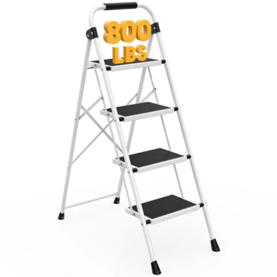 

Step Ladder 4 Sturdy Step Stool with Anti-Slip Pedal and Comfortable Handrail 330lbs Capacity Portable Heavy Duty Step Stool fo
