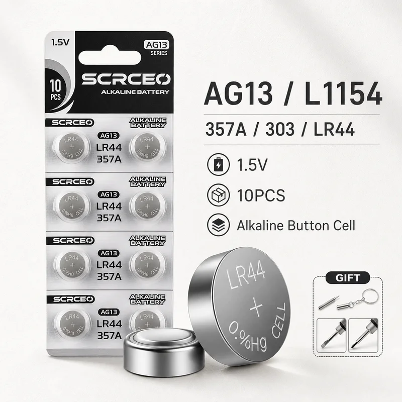 Button Coin Cell Battery LR44 AG13 1.5V 2-10PCS, 357 SR44 LR1154 L1154 Replacement Batteries For Watch Toys Stable Power