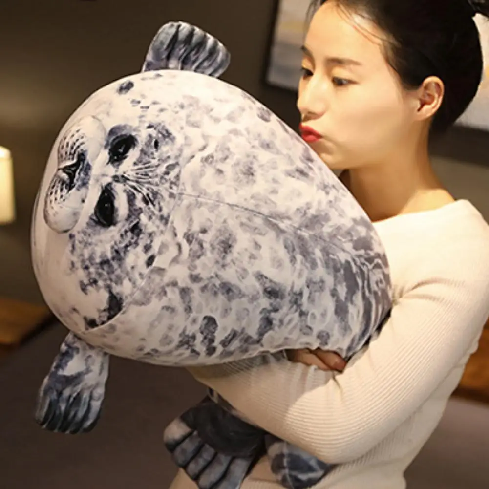 Angry Blob Seal Pillow Chubby 3D Novelty Sea Lion Doll Plush Stuffed Toy Baby Sleeping Throw Pillow Gifts for Kids Girls