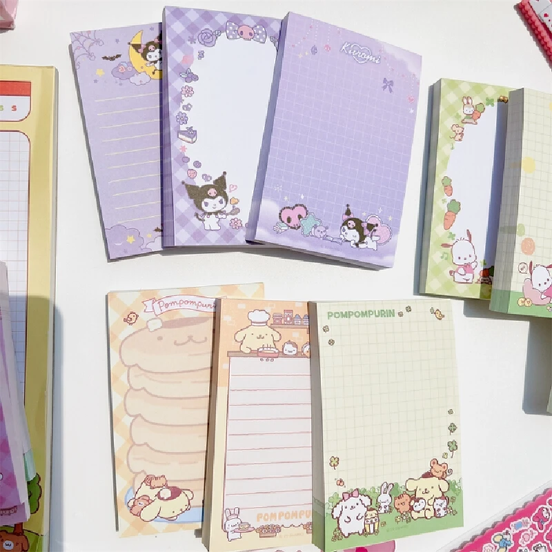 New Post-It Notes Gift Box Animation Sanrio Kuromi Cinnamoroll Children'S Notebook Set Cartoon Diary Notebook Student Stationery