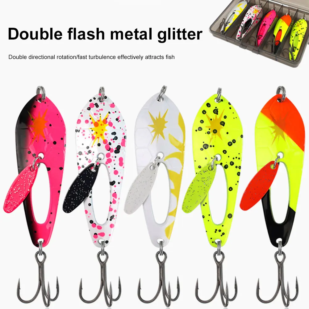 5 قطعة 4 جرام ملعقة معدنية الصيد السحر مع خطاف ثلاثي الاصطناعي الطعم الثابت الصيد Wobblers ل باس بايك الصيد اكسسوارات