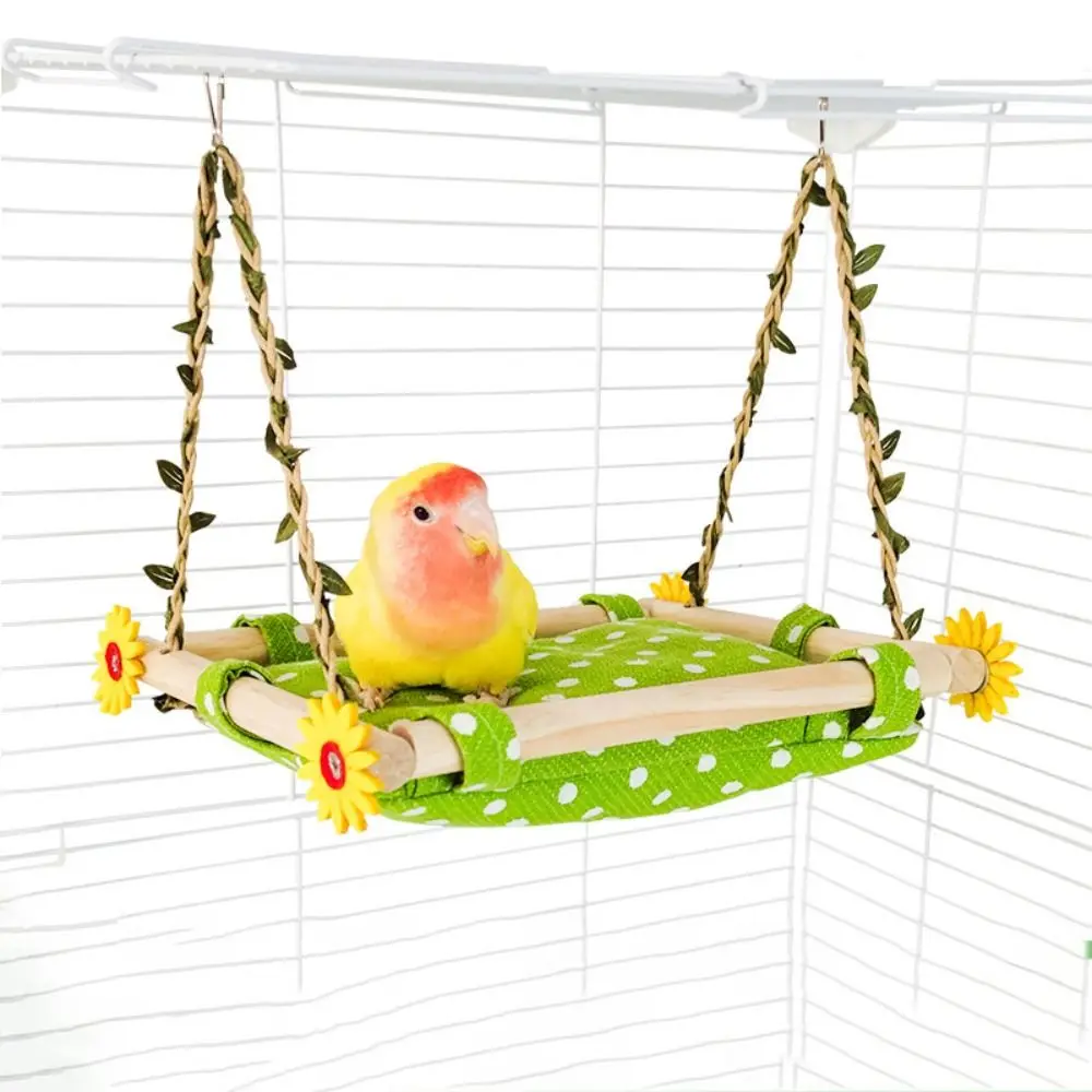 

Bird Habitats Bite Resistant Bird Hanging Hammock Breathable Stable Parrot Nest Bed Removable Parrot House for Bird Cage