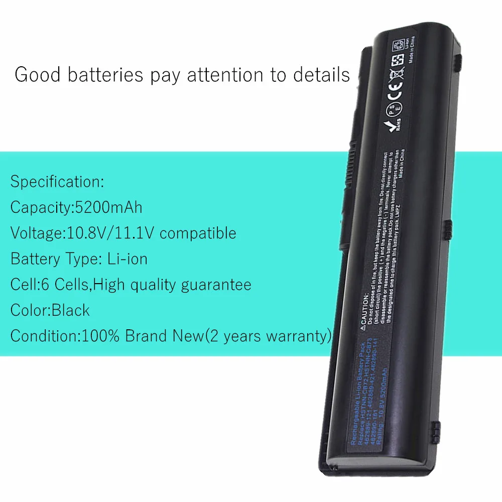 Laptop battery for HP/Compaq HSTNN-W50C HSTNN-CB72 EV06055 HSTNN-Q34C HSTNN-C51C HSTNN-C53C HSTNN-W48C HSTNN-W49C