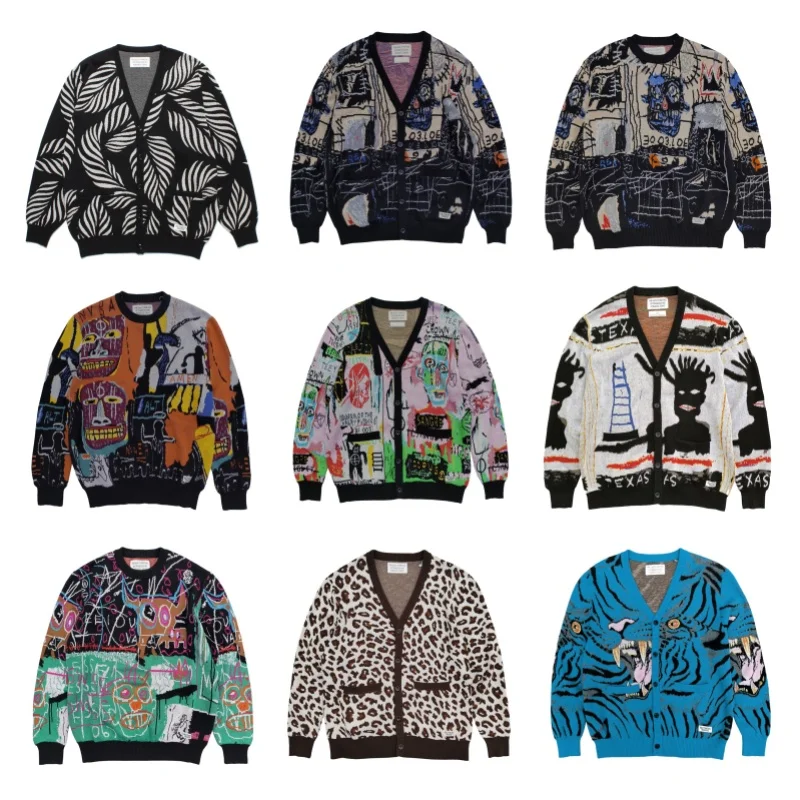

Trend Autumn Winter Multicolour Vintage Brand WACKO MARIA Sweater Best Quality 1:1 Hip Hop Heavy Mens Womens Pullover Jacket