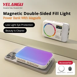 Magnetic Wireless Charging Double-Sided RGB Fill Light for Mobile Phone Shooting and Selfies