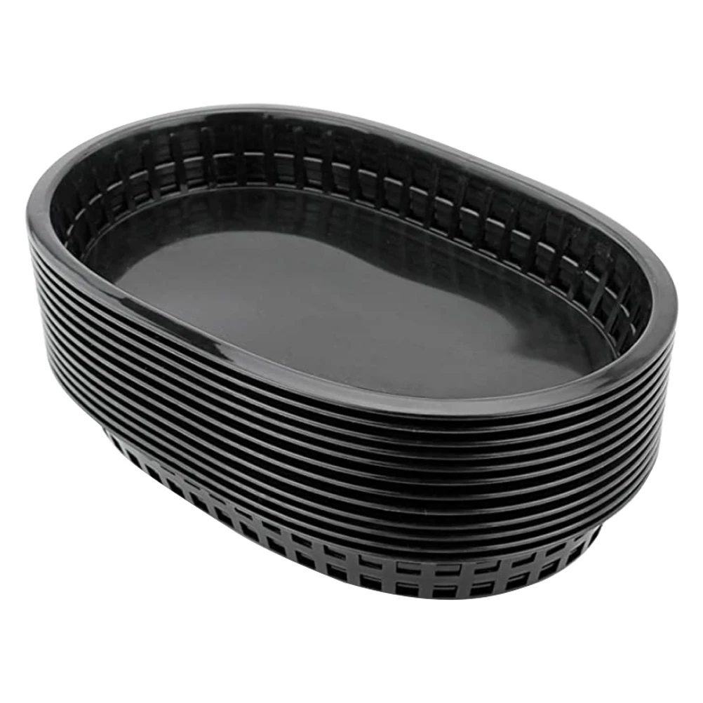 12 Stuks Plastic Fries Burger Manden Fast Food Manden Boot Vormige Trays Gebakken Kip Mand Fruitschaal Woonkamer Snack plaat
