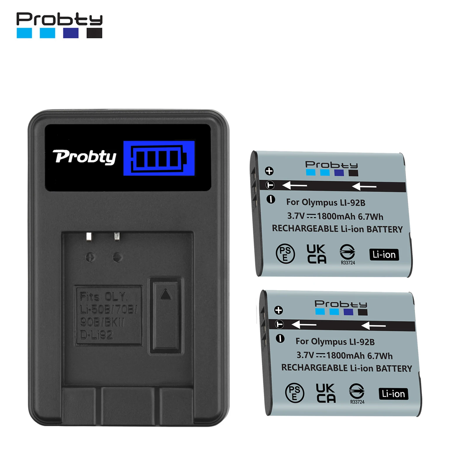 Probty 1800mAh DB-110 Battery LI-90B LI-92B  For Ricoh GR III HDF GR IIIx THETA X Olympus Tough TG-5 TG-6
