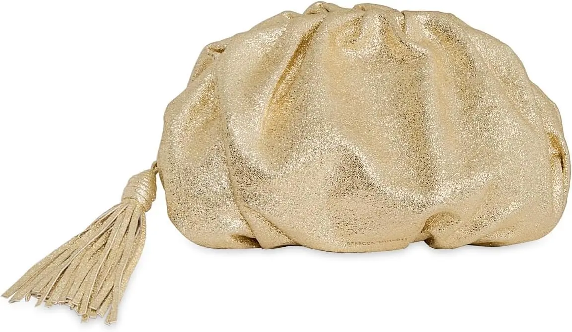 

Rebecca Minkoff, Womens, Ruched Clutch, Champagne, One Size