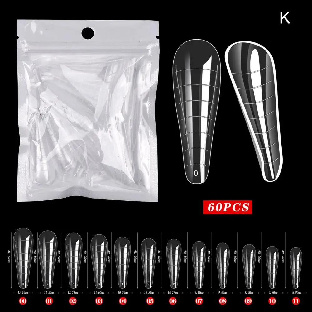 Fake Nails Ultra-Thin Flexible Decorative Transparent Nail Mold Tips Finger Extension Gadget Nail Patches for Nail Salon