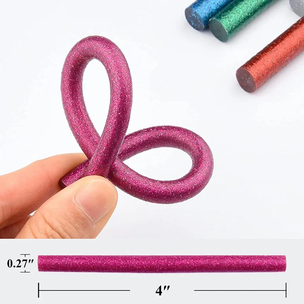 50Pc Hot Glue Strips Glitter Glue Strips Colored Hot Melt Glue Repair 7×100 Mm Thermoplastic Resin Adhesive Repair Tools