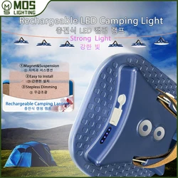 MOSLIGHTING recargable Camping luz fuerte imán Zoom antorcha tienda linterna trabajo mantenimiento iluminación 80W al aire libre LED USB