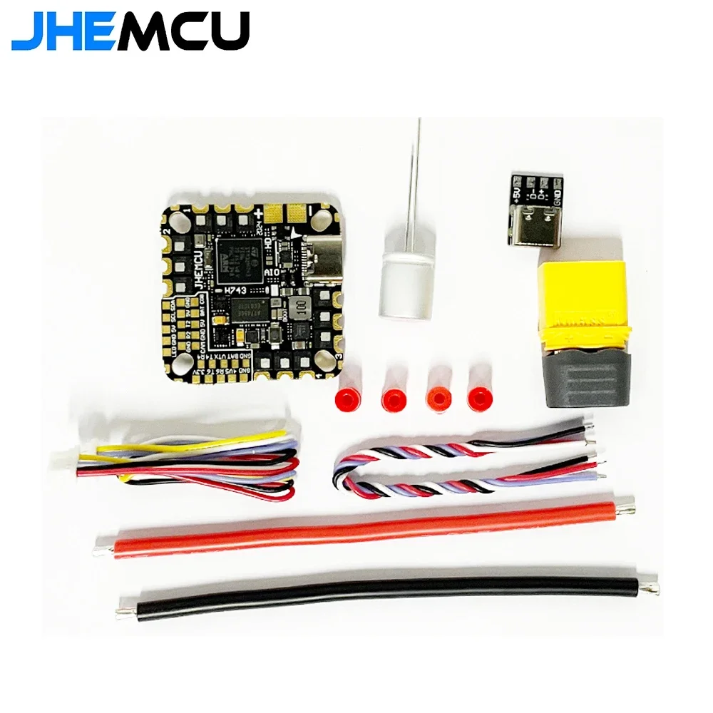 VoltSJHEMCU GH743AIO-HD Flight Controller ICM-42688-P 5V/2.5A BEC Baro OSD 128MB AM32 40A 3-6S 4in1 Brushless ESC For RC FPV Dro