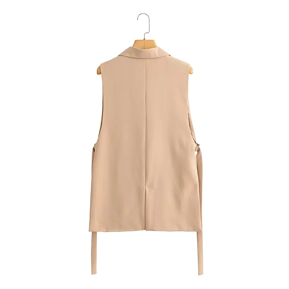 PB & ZA 2024 primavera nuova moda ed eleganza da donna Casual pendolarismo Versatile canotta divisa, gilet da completo