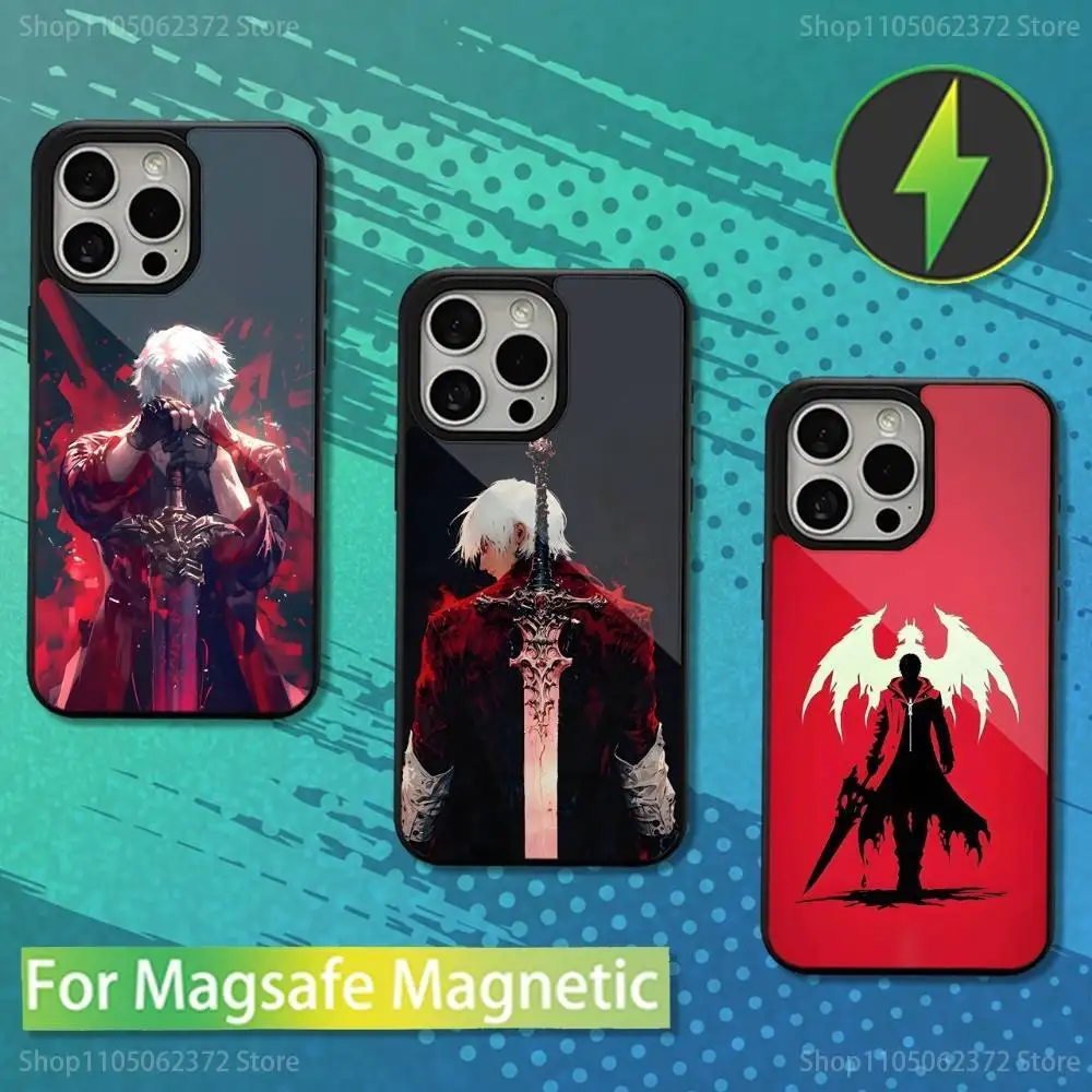

Hot D-DEVIL MAY C-CRY Game Phone Case For iPhone 16,15,14,13,12,11,Pro,Max,Plus,Mini,Magsafe,Magnetic Wireless Charging Case