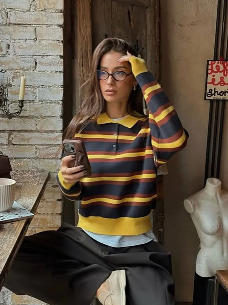 Thumbnail 4 - #64 Latest Striped Knit Sweaters Offers
