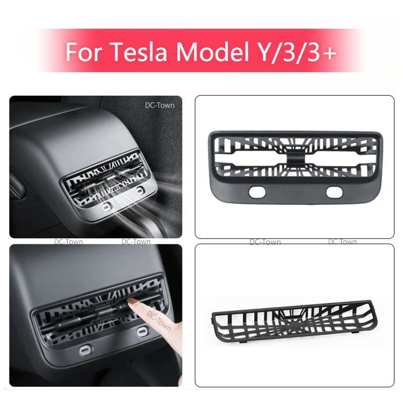 Rear Air Vent Cover for Tesla Model 3 Y New Model3 Highland Air Conditioning Outlet Protective Cover Plaid Version Outlet Filter