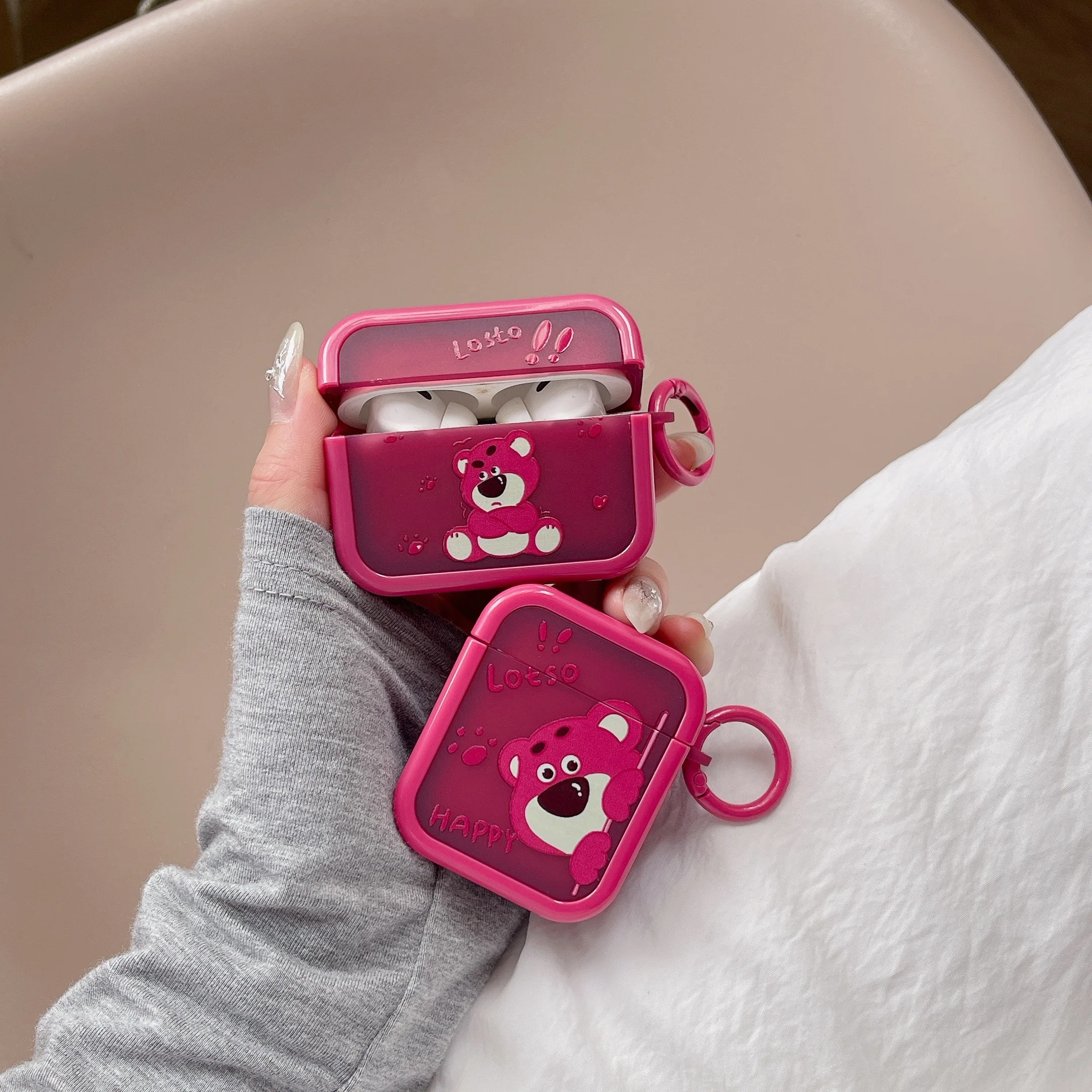 Cute Lotso Earphone Cover For Apple AirPods 1 2 3 Generation Pro Pro2 Wireless Bluetooth Headphone Case