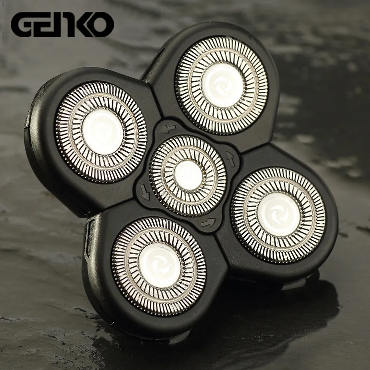 GENKO Replacement Shaver Head Electric Shaver 5D Independently 5 Cutter Floating Head Stainless Steel Razor Blade Silvery