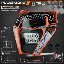 PowerZone Motorcycle  Headlight Headlamp Head Light Supermoto Fairing For KTM EXC SXF MX Dirt Bike Enduro  Headlight