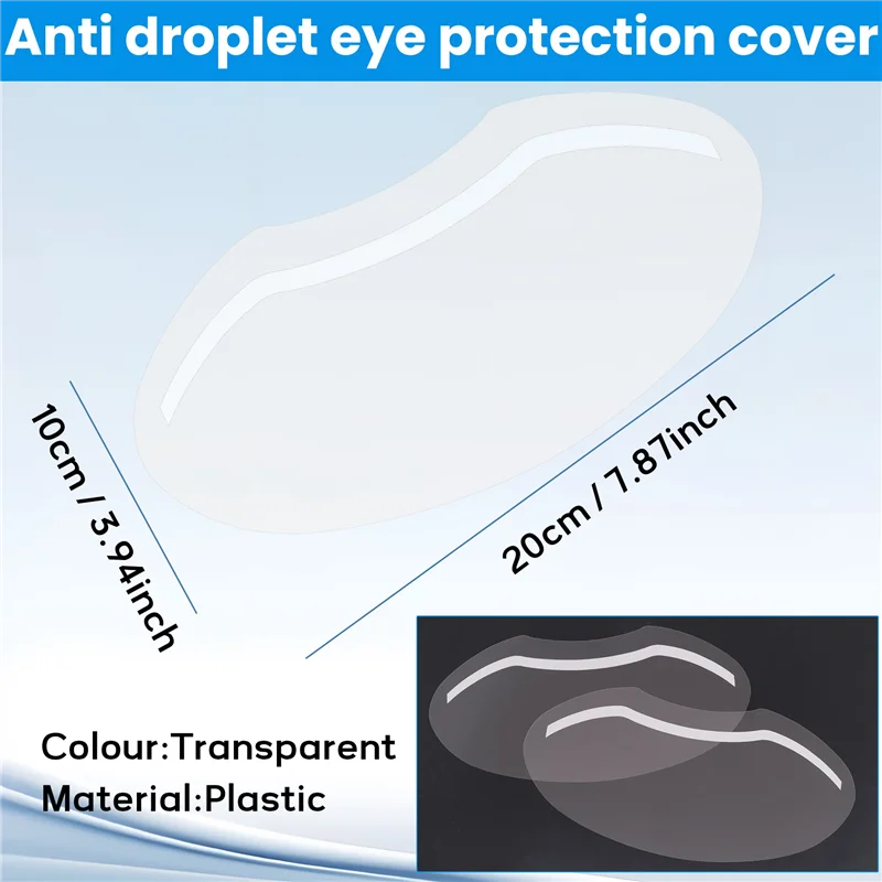 M04K 100 قطعة من قناع درع رذاذ الشعر البلاستيكي الشفاف، قناع حماية الوجه لصالونات التجميل وقص الشعر وحماية الوجه