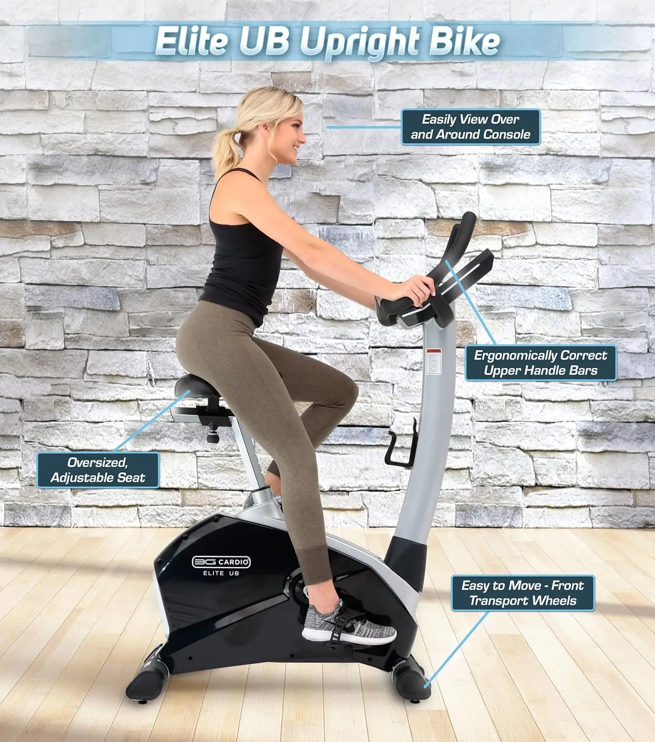 Upright Bike  Commercial Grade  Compact Footprint  Ultra Comfortable Seat  Magnetic Resistance