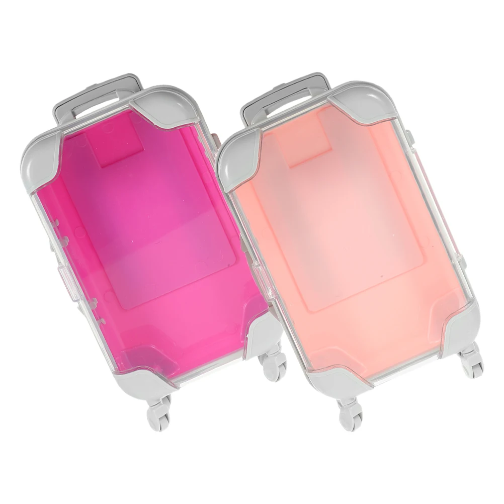 

2Pcs Mini Fake Eyelash Storage Suitcase Makeup Box Travel Bag Small Pink Rose Women Organizer Compact Case travel