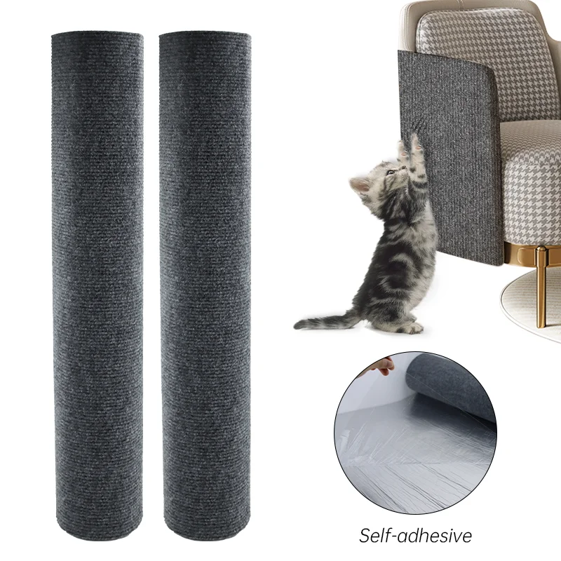 

Self-Adhesive Carpet Cats Scratch Board Trimmable Cat Scratching Mat DIY Customizable Paws Sharpen Sofa Furniture Protection