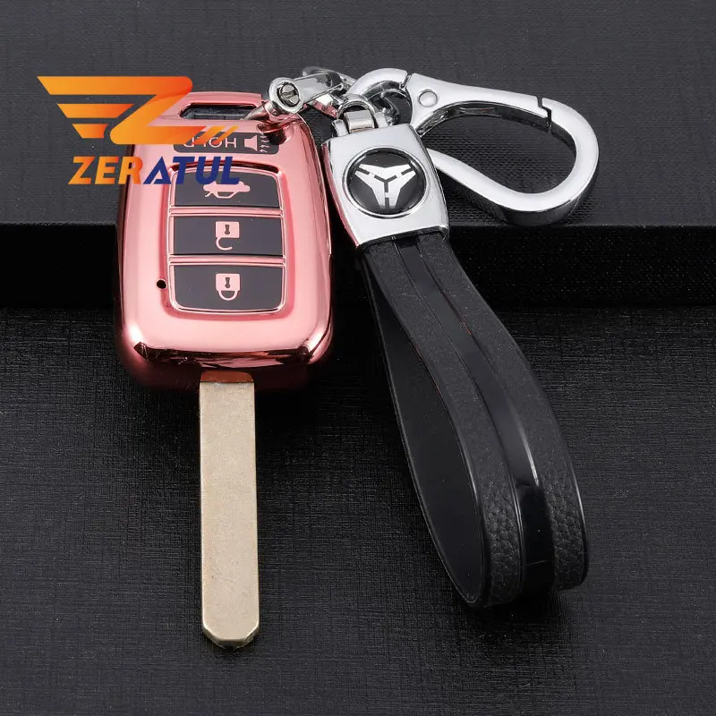 4Buttons TPU Shell Fob Holder Keychain Protector for Honda Accord CIVIC CRV Jazz HR-V HRV 2013 2014 2015 2016 Car Key Cover Case