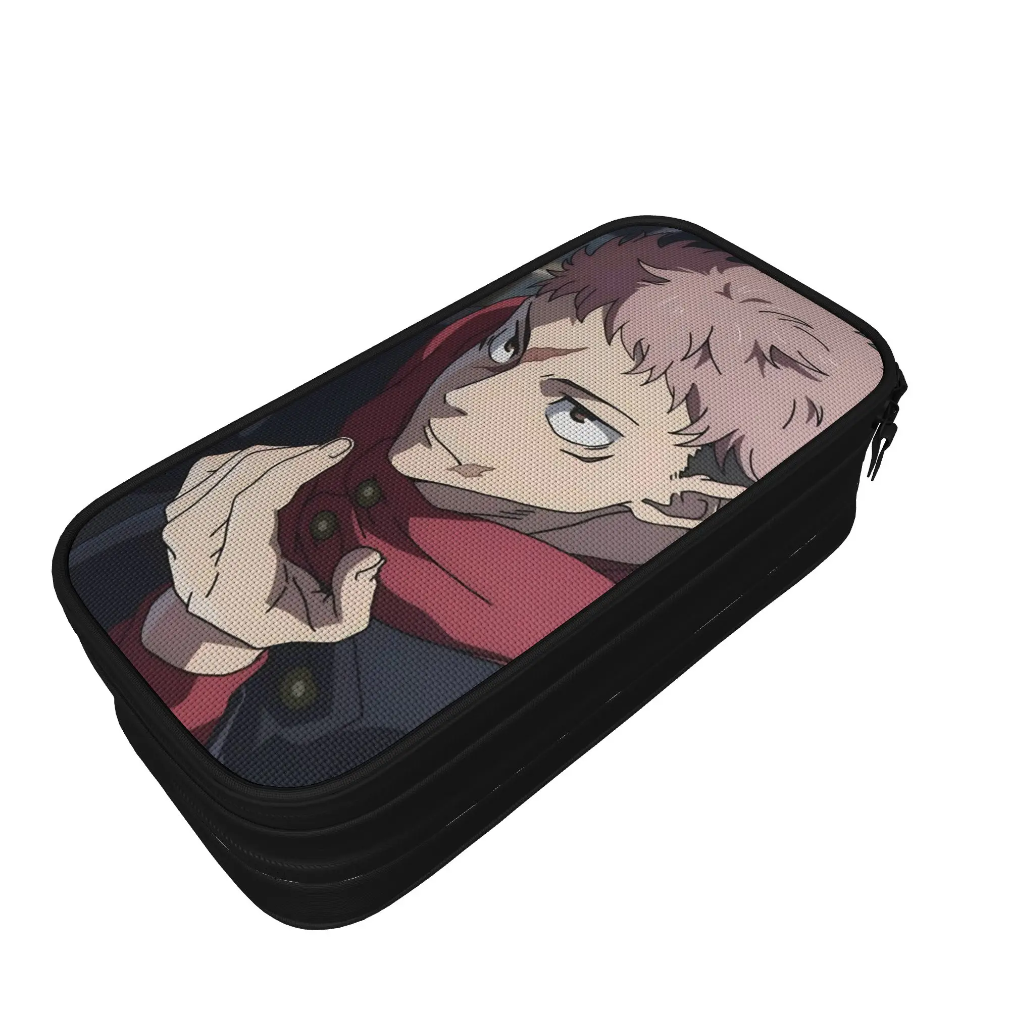 Itadori Yuji  Pencil Case Double Layer Large-capacity For School  JJK Anime  Pencil Case Stationery Birthday Gift