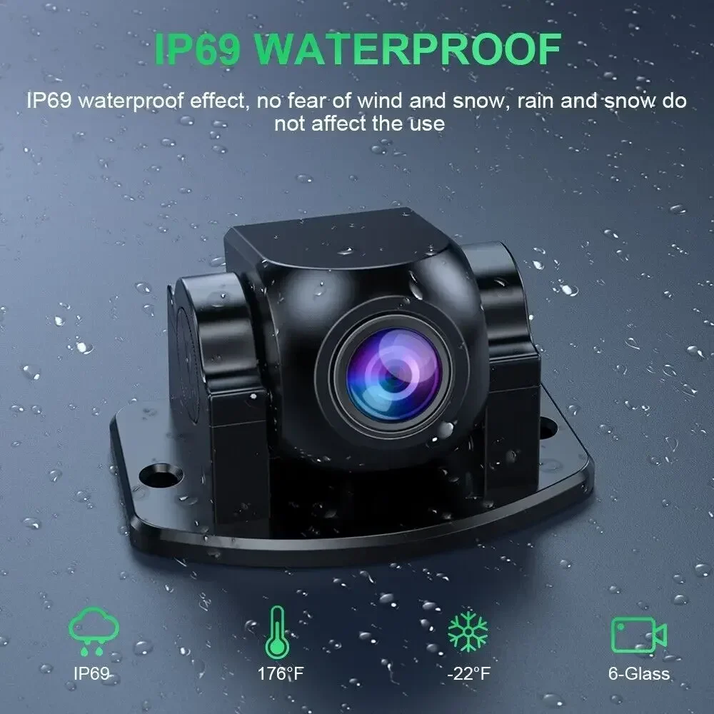 QueenDer Waterproof HD Reverse Camera Car Front Rear View Backup Parking Night Vision CAM