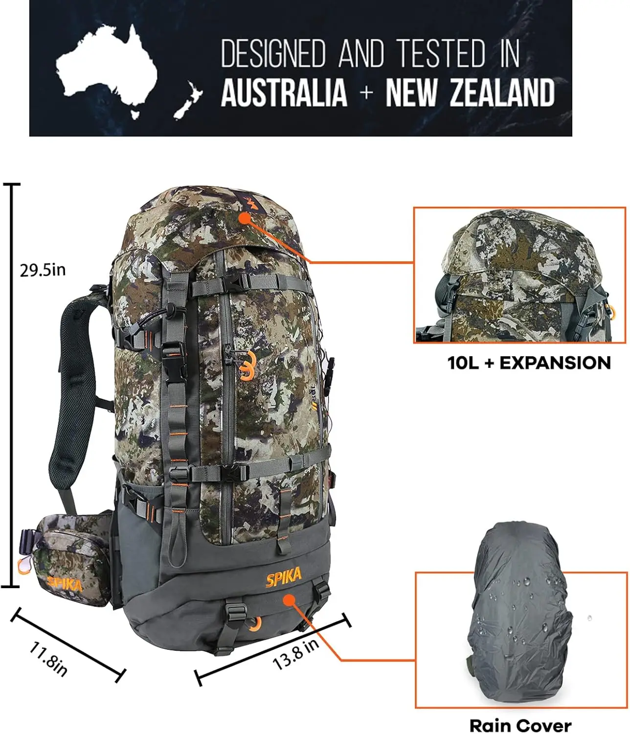 Backpacks for Men,Internal Frame Hunting Pack with Rifle Holder,40L/80L + Extendable Capacity for Bow Rifle Gun