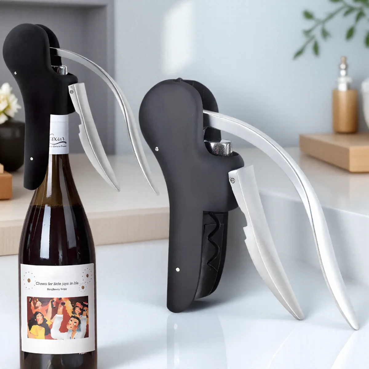 Weinflaschenöffner, schnell und einfach, Korkenzieher für Zuhause, Party, Bar, Küche, Werkzeug, Edelstahl, Weinöffner, Geschenk für Weinliebhaber