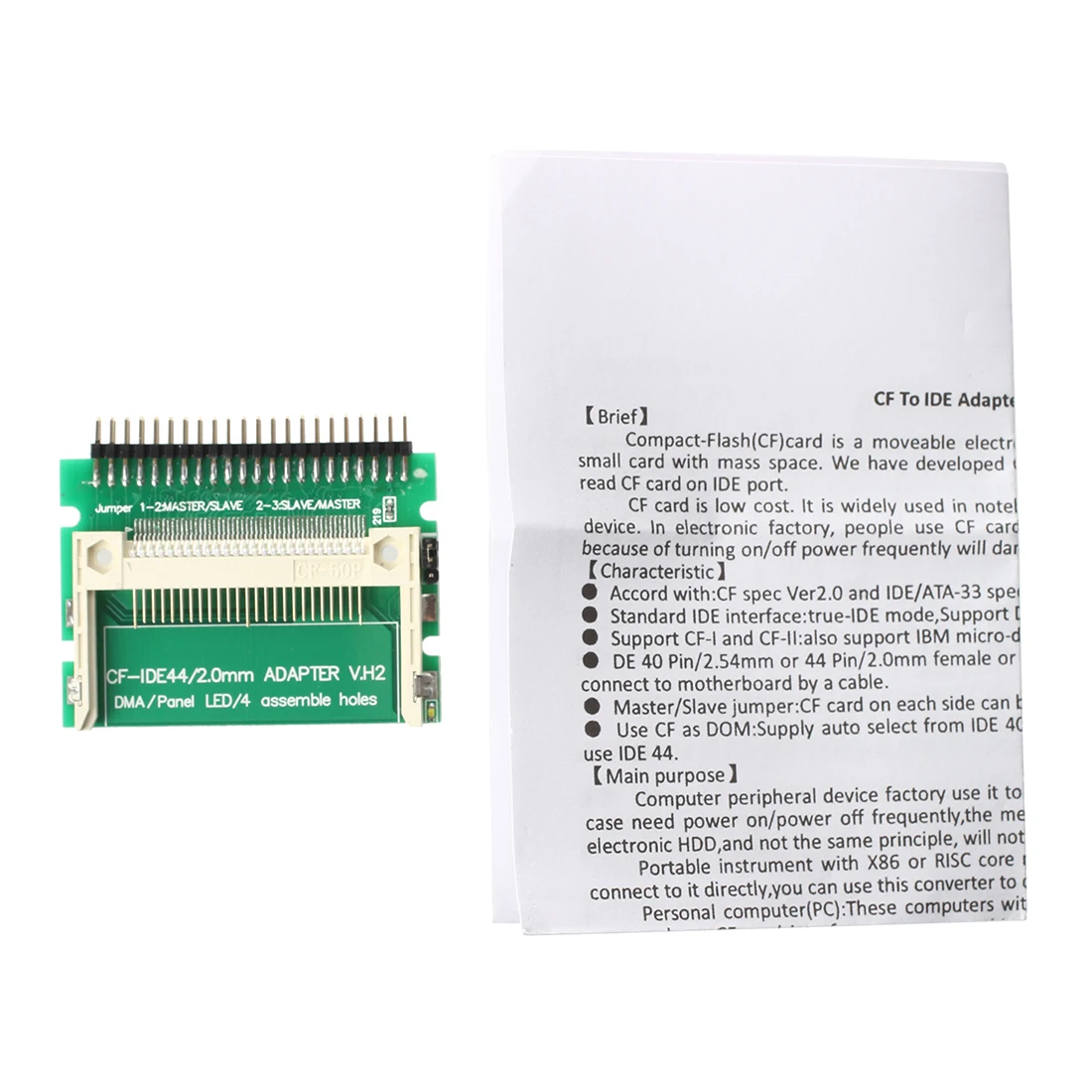 

AAAE Pin-Bare Laptop 44-Pin Male IDE to Card Adapter