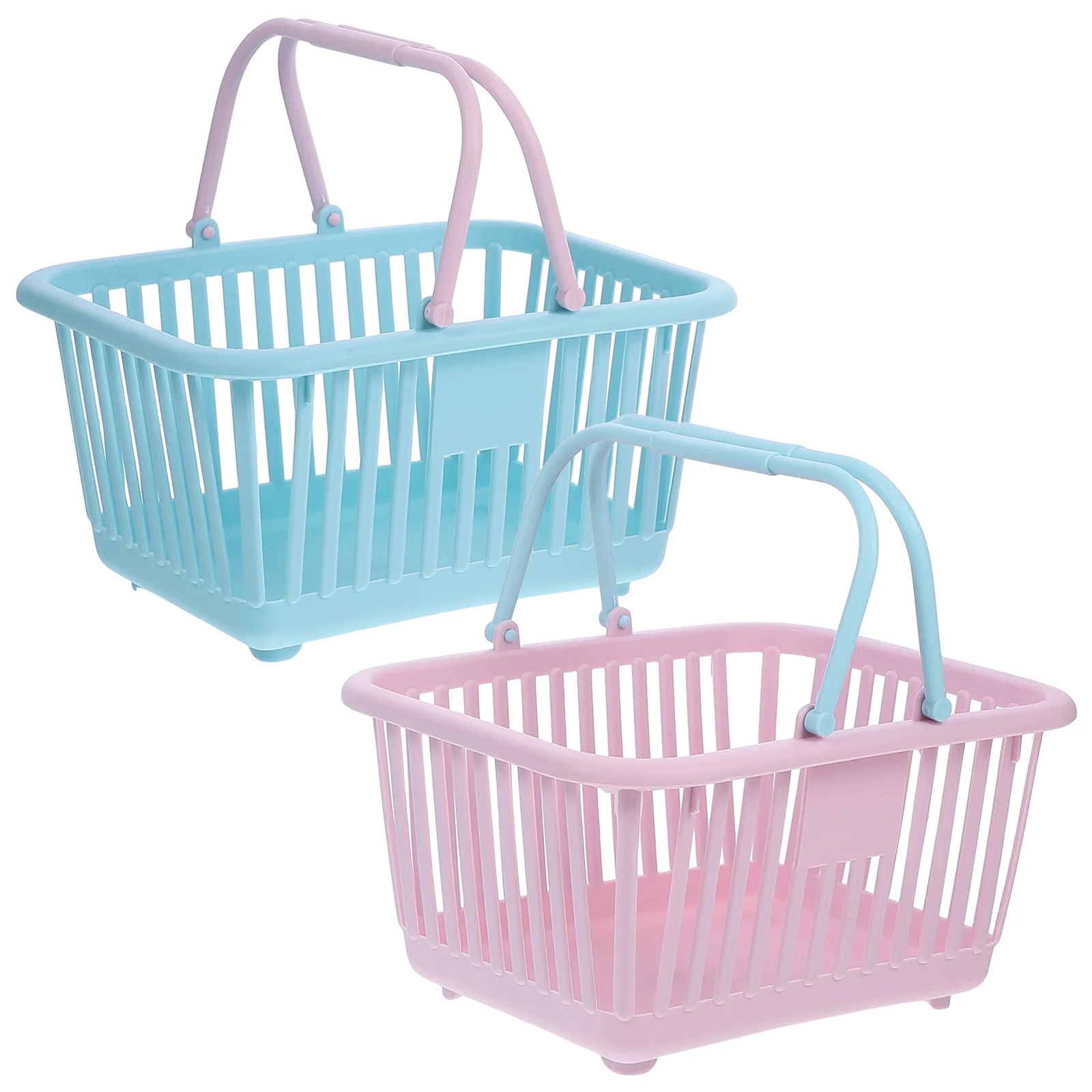 

2 Pcs Handheld Shopping Basket Sturdy Storage Fruit Vegetable Portable Cart Home Sundries Bins Simple Decorative Gift Idea Toy
