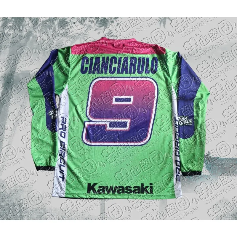 

2025 Super Motocross Kawasaki Adam Cianciarulo Signed # 9 Replica Jersey Men Women's Oversized Breathable Quick Drying T-shirt