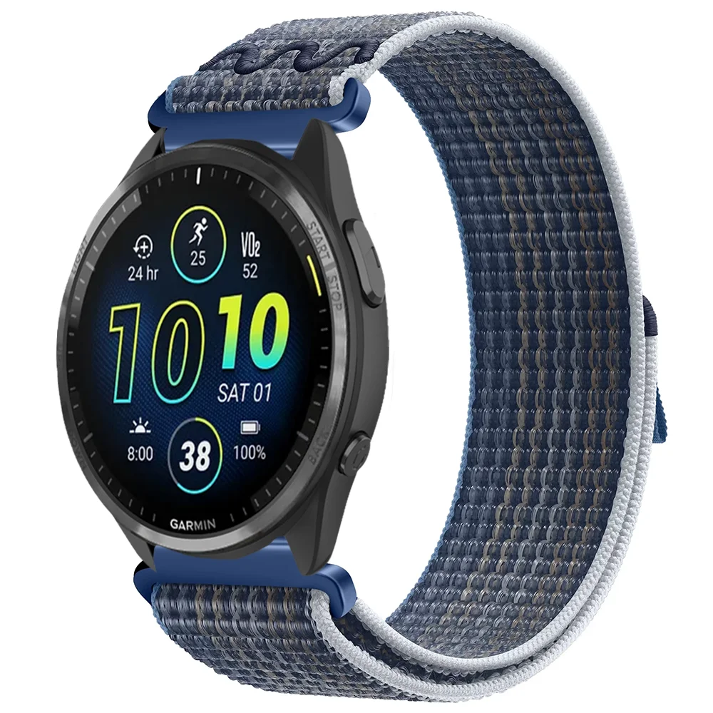 22 مللي متر 20 مللي متر النايلون حلقة الفرقة ل Garmin Forerunner 965 265 165 55 970 570 تنفس حزام سوار Garmin Venu 3 2 Vivoactive 6 5