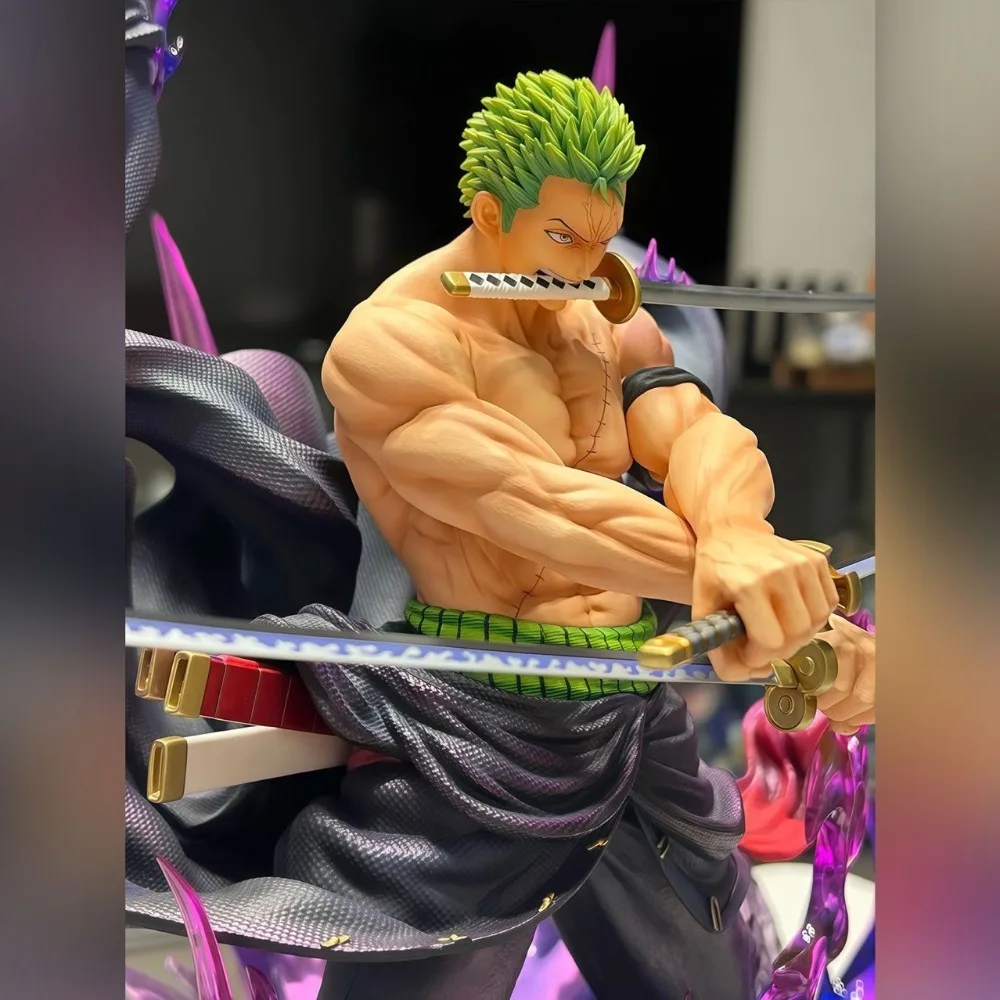 One Piece Roronoa Zoro GK Anime Figur 29 cm PVC Statische Aura Power Up Statue Sammeln Display Modell Desktop Ornament Fan Geschenke