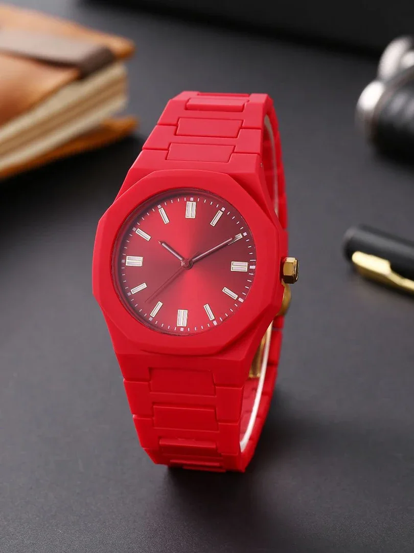 Luxury Watch for Men Plastic Quartz Wristwatch Unusual Clock Male Vintage Red Orologio Man Casual Simple Fashion Sports Reloj