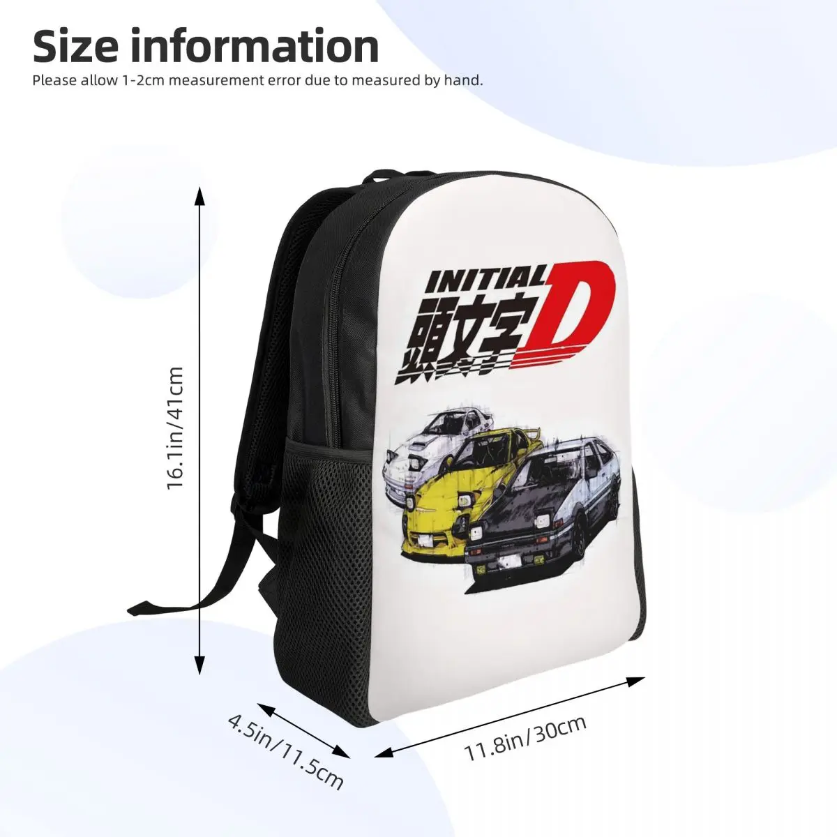 Initial D Neon Ae86 Backpack Hot Sale Daypack Large Capacity Kids BookBag School Bag Shoulder Bags for Men Women