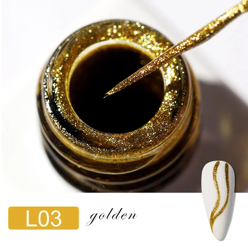 LILYCUTE 5 ml Weiß Schwarz Liner Gel Nagellack Bunte Französisch Malerei Streifen Semi Permanent Zeichnung Nail art UV Gel Lack – Detail 7