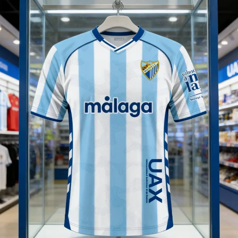 3D Printed Soccer Jersey Malaga CF 2025-26 Home Adult Athleisure T-Shirt Family Summer Quick-dry Soft Comfy Family Kids Tees