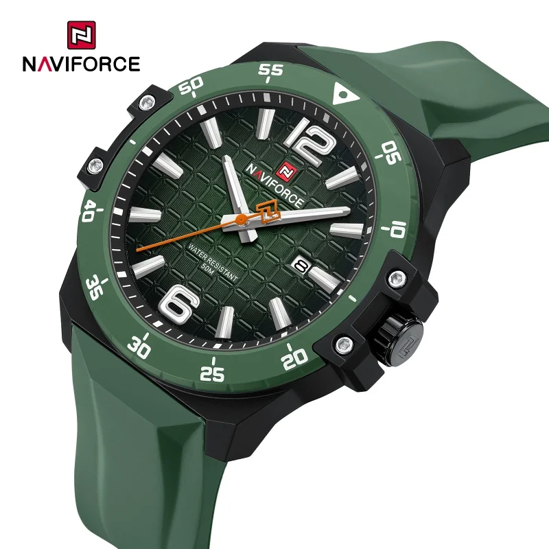 New NAVIFORCE 50m Waterproof Men's Fashion Watch with Silicone Strap Quartz Movement Stylish Male Timepiece Classic Man Watches