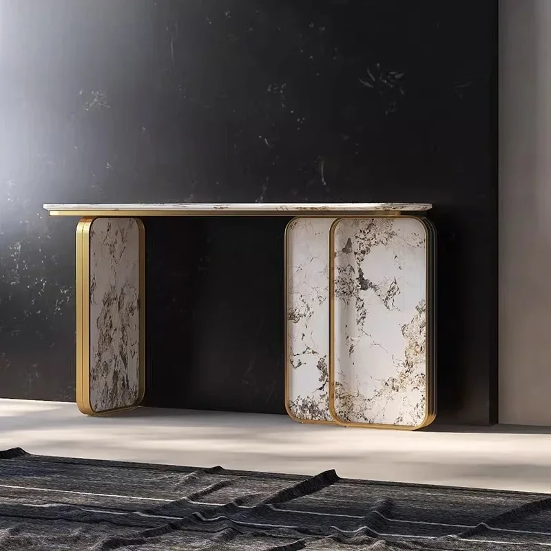 Entrance table Modern simple entrance hall Entrance cabinet Aisle against the wall Marble strip case Household living room Entra