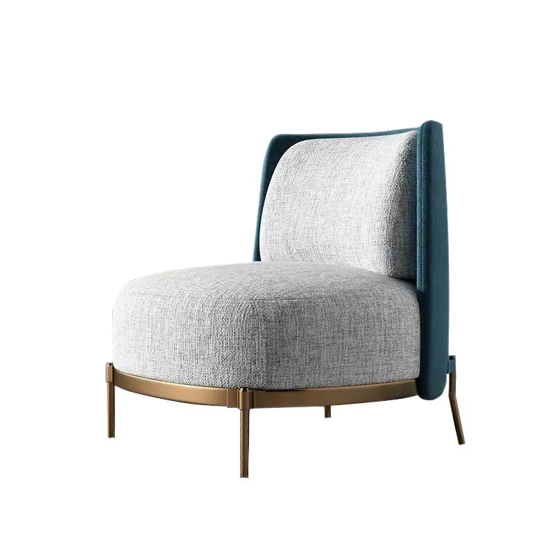 Nordic light luxury single sofa, simple thousand bird grid leather cloth sofa chair