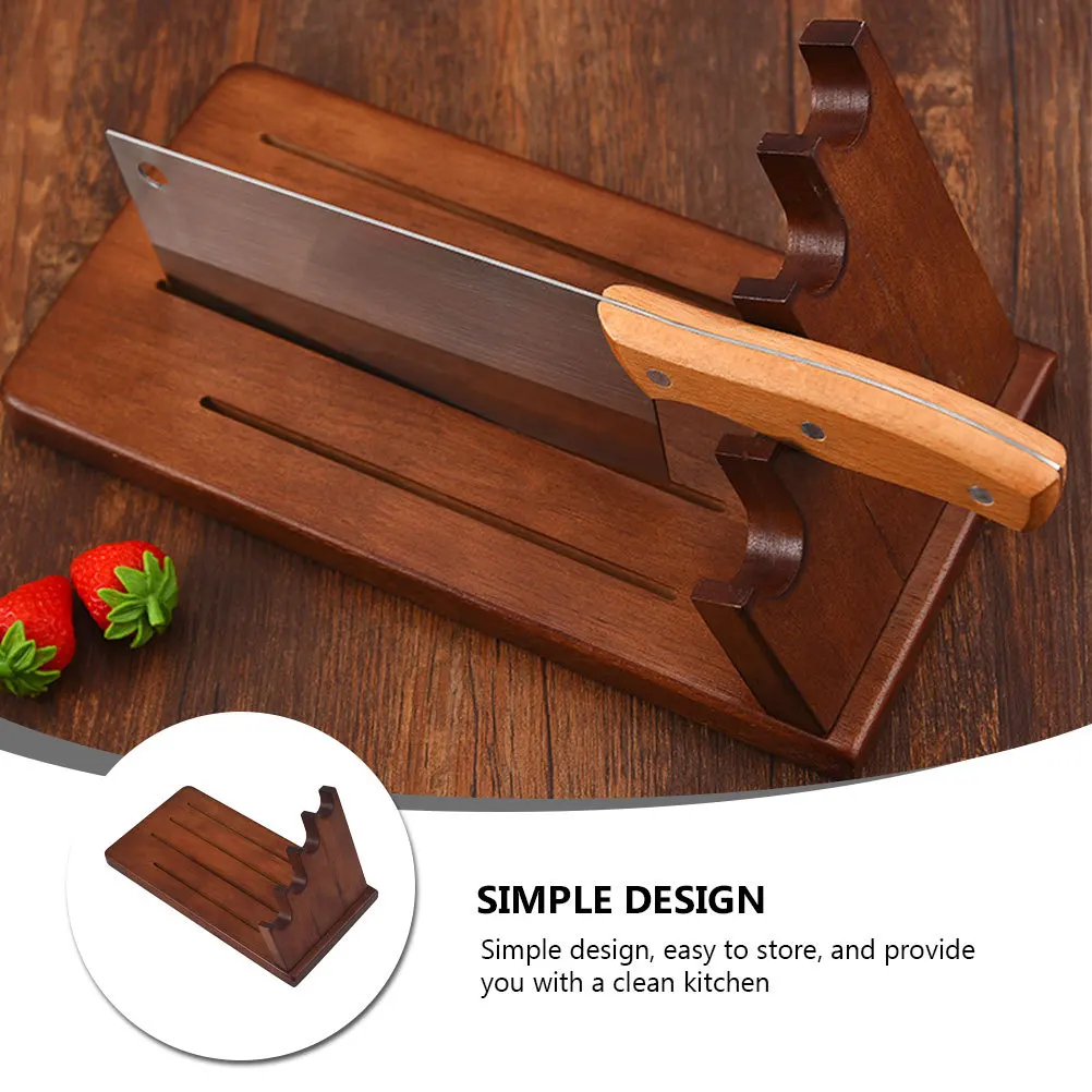 

1Pcs Solid Wood Cutter Holder Practical Kitchen Storage Rack Thick Cutter Storage Tool Household Organizer