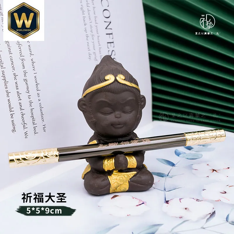 Creative Cap-Attached Brass Ballpoint Pen (Universal Refill) - For Ruyi Golden Cudgel, Business Use