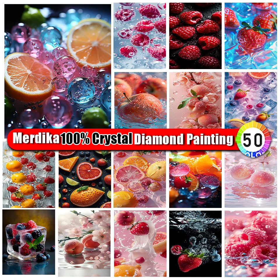 

100% Crystal Diamond Painting Fruit DIY Full Square Round Diamond Embroidery Landscape Cross Stitch Mosaic Art Wall Decorations