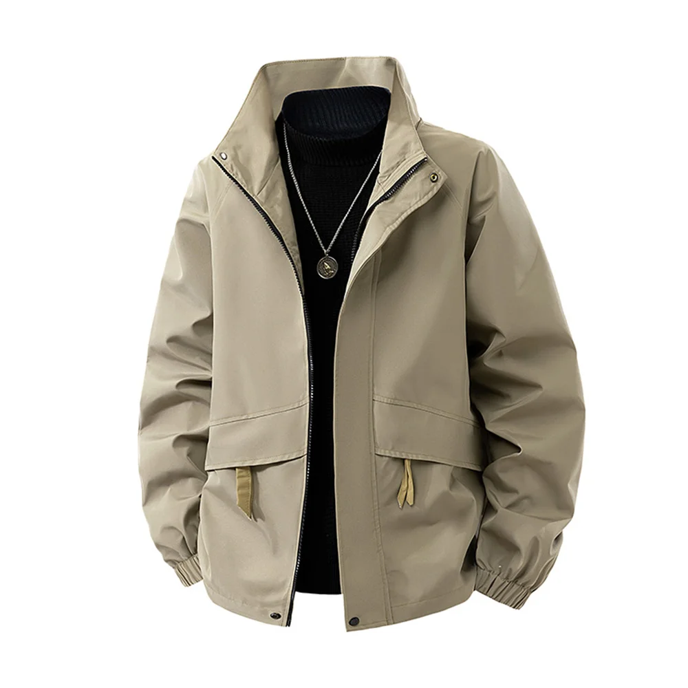 

Мужская куртка-бомбер с воротником-стойкой и множеством карманов, весна-осень, новинка, повседневная, модная верхняя одежда, большие размеры, мужская одежда